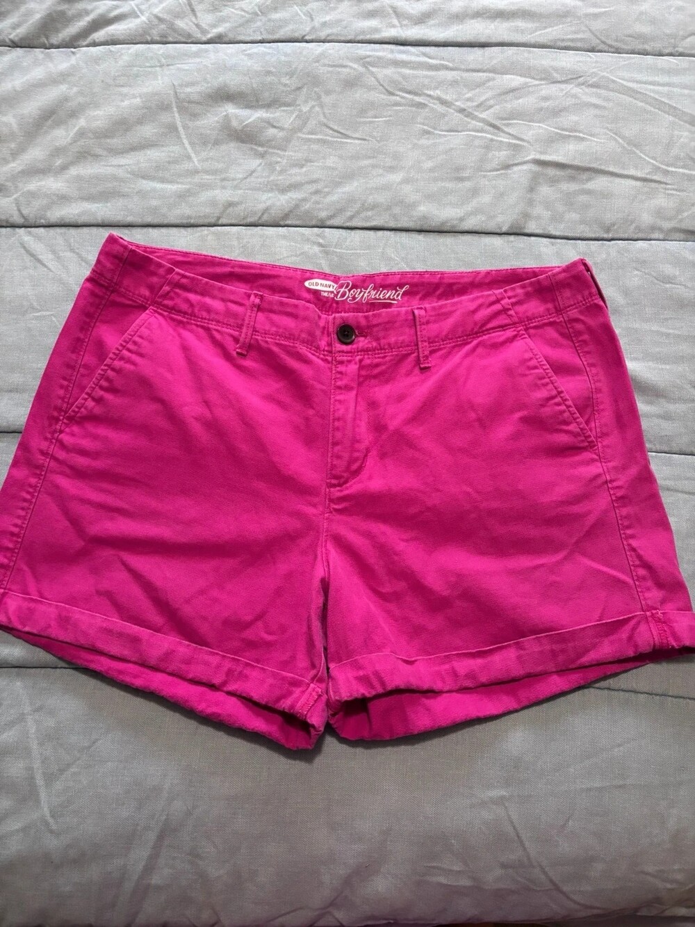 Old Navy Hot Pink Boyfriend Chino Shorts Size 12 Tall